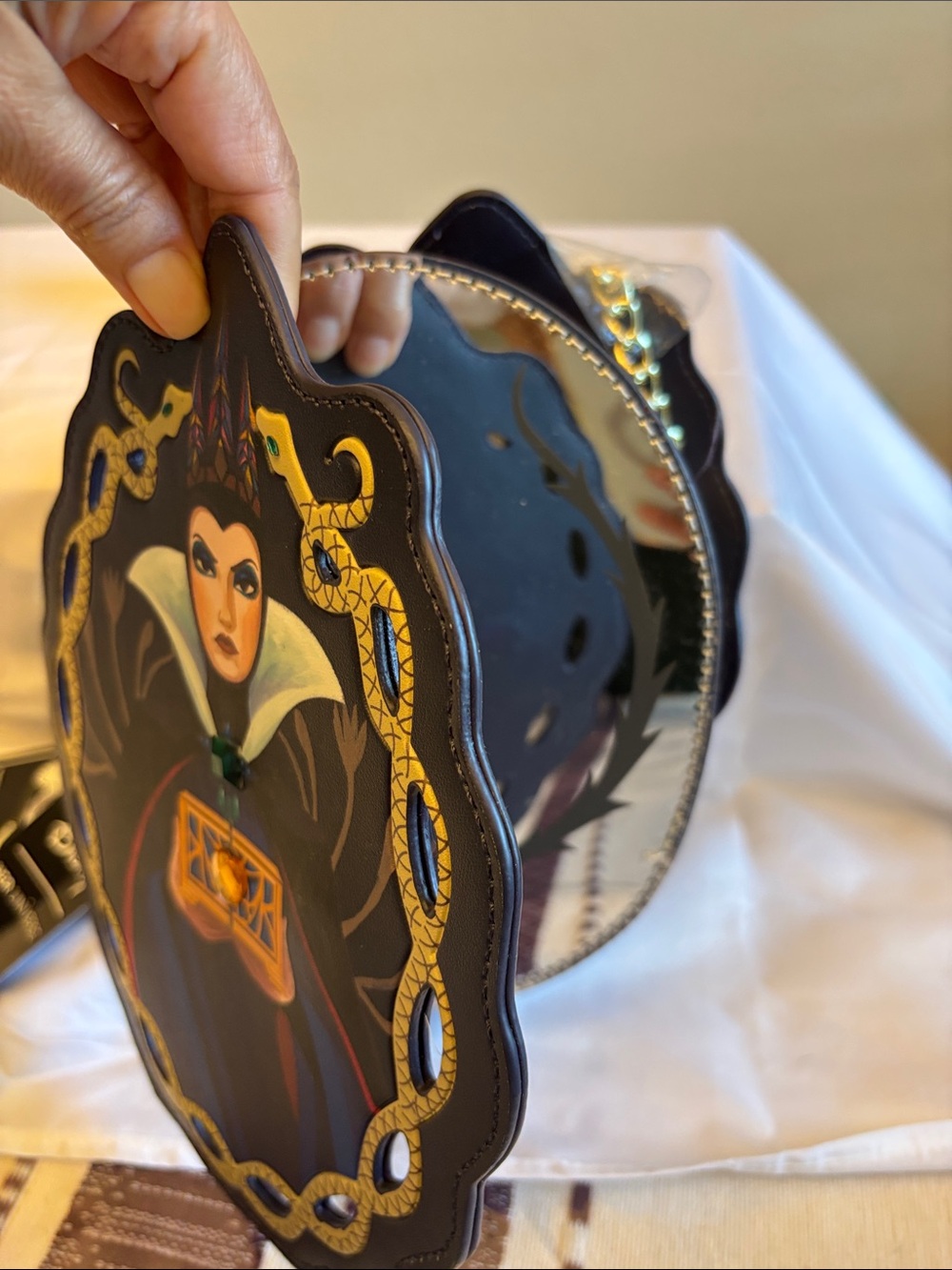 Disney Evil Queen Navy, Black and Gold Decorative Crossbody - Picture 7 of 16